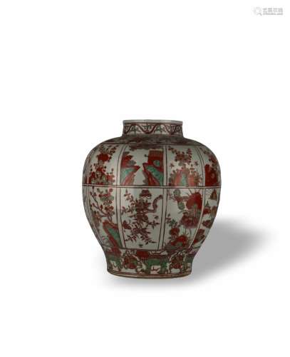 RED AND GREEN GLAZED POT