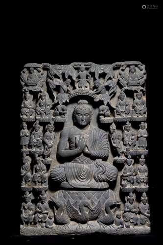 GANDHARA GRAY SCHIST BUDDHA STATUE