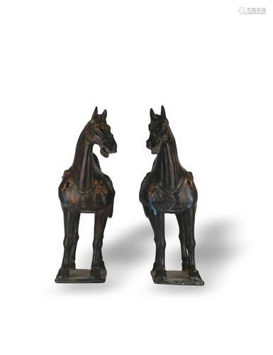 A PAIR OF HORSE ORNAMENTS