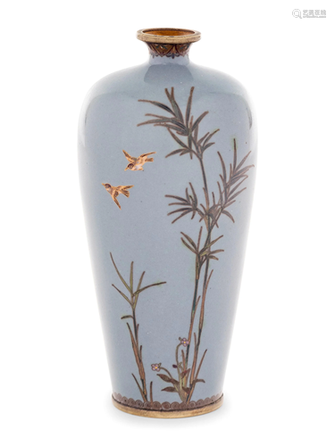 A Clair-de-Lune Ground Cloisonné Vase