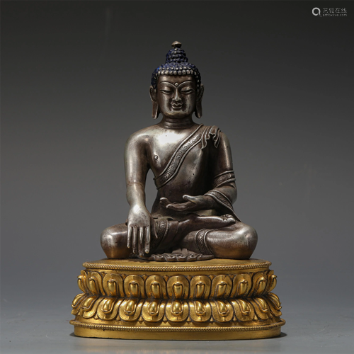 A Chinese Silver Seated Sakyamuni