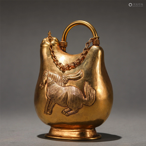 A Silver-gilt Horse Kettle