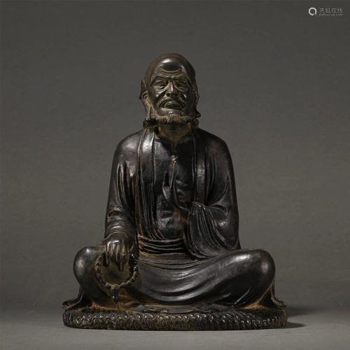 A Chinese Bronze Seated Arhat