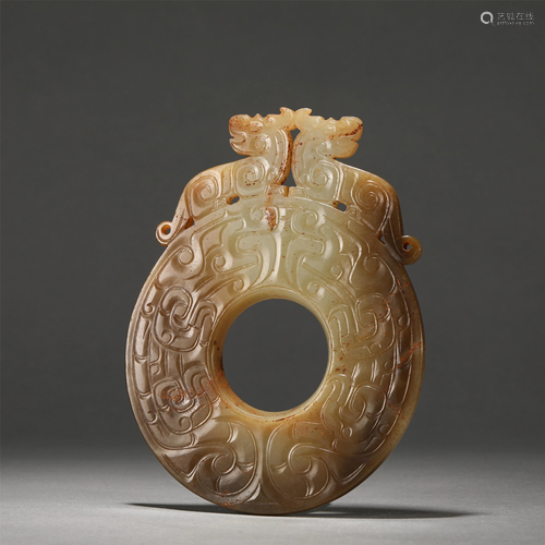 A Chinese Carved Jade Bi