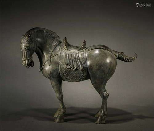 A Chinese Bronze Standing Horse