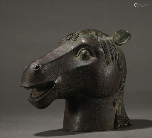 A Chinese Bronze Zodiac of Horse Head