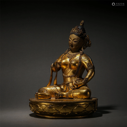 A Chinese Gilt Bronze Figure of Sitapatra