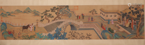 A Chinese Painting Handscroll of Imperial Scenery