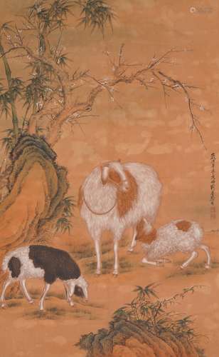 Three Sheep,Painting by Liu Kuiling