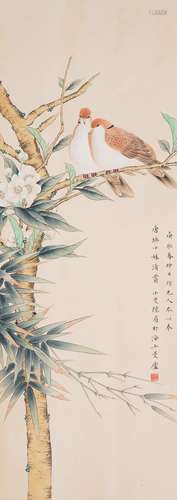 Chinese Bird-and-Flower Painting by Lu Xiaoman