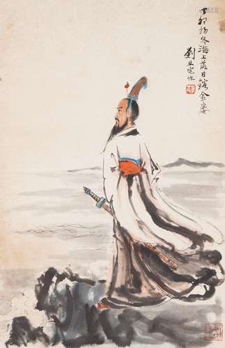 Qu Yuan，Chinese Painting by Liu Danzhai