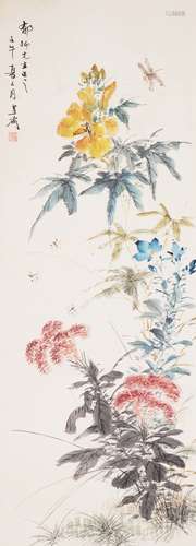 Chinese Flower Painting by Wang Xuetao