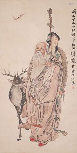 Chinese Figure Painting by Ren Bonian