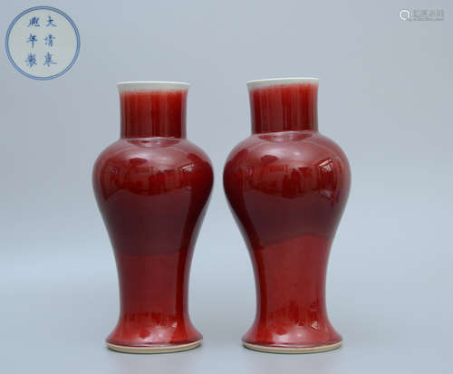 Kangxi Red Glazed Meiping Vase