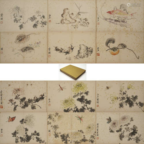 Chinese Album of Flower Paintings by Qi Baishi