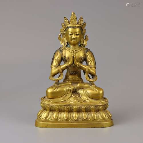 GILT BRONZE FIGURE OF MHAVAIROCANA