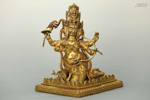 GILT BRONZE FIGURE OF BUDDHA