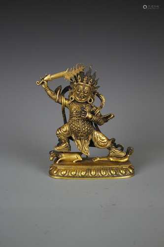 GILT BRONZE FIGURE OF BEGTSE CHEN