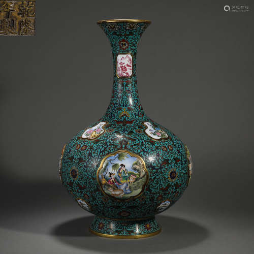 CLOISONNE ENAMEL BOTTLE VASE