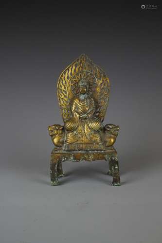 GILT BRONZE FIGURE OF BUDDHA