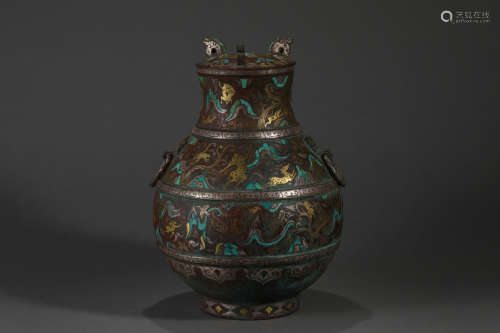 GOLD AND SILVER INLAYING POT