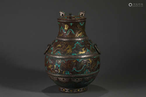 GOLD AND SILVER INLAYING POT