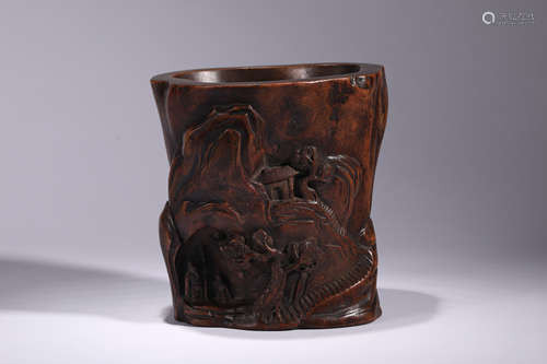 AGALLOCH PINE AND SCHOLAR BRUSH POT