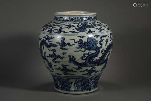 BLUE AND WHITE DRAGON JAR