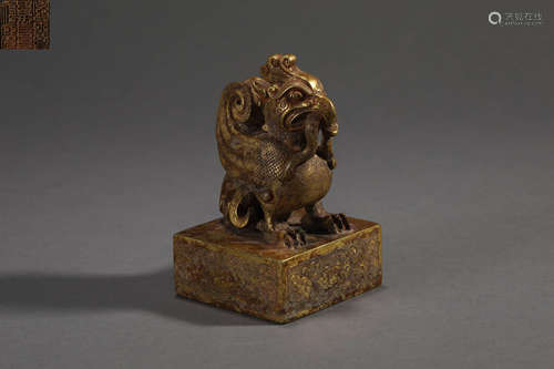 GILT BRONZE PHOENIX SEAL