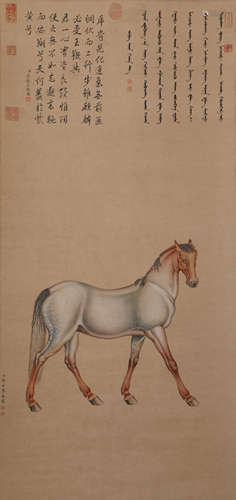 LANG SHINING, HORSE PAINTING AND CALLIGRAPHY