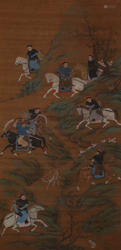 LANG SHINING, EMPEROR HUNTING PAINTING