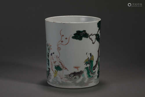 WUCAI FIGURE BRUSH POT