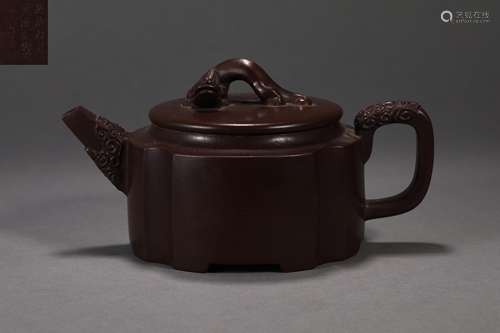 ZISHA DRAGON-FINIAL TEAPOT BY GU JINGZHOU