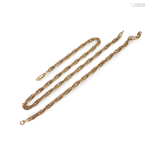 A 9ct gold necklace and bracelet