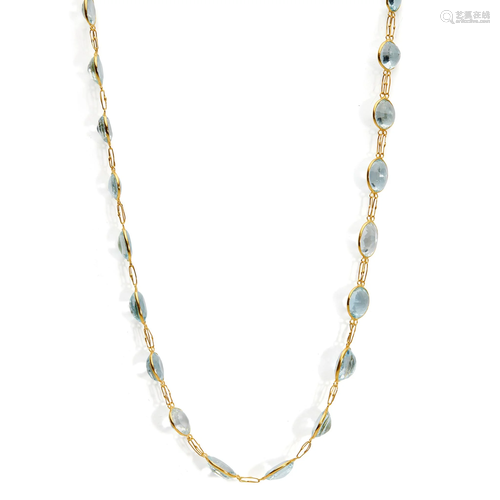 An aquamarine necklace