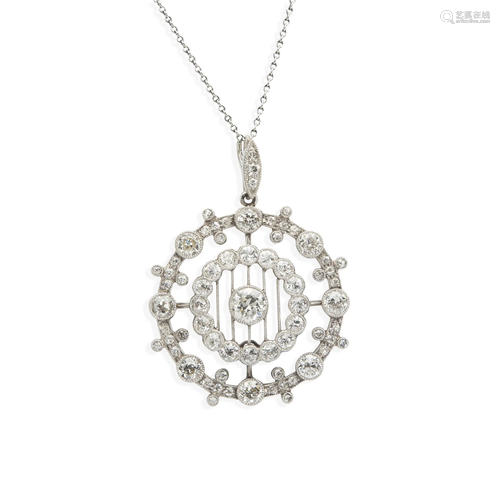 A Belle Ã‰poque diamond pendant necklace