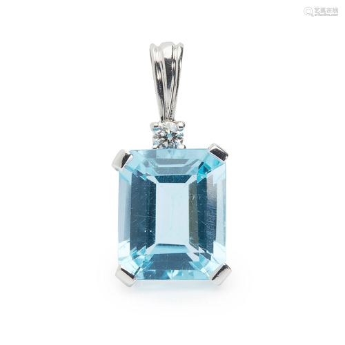 A topaz and diamond pendant