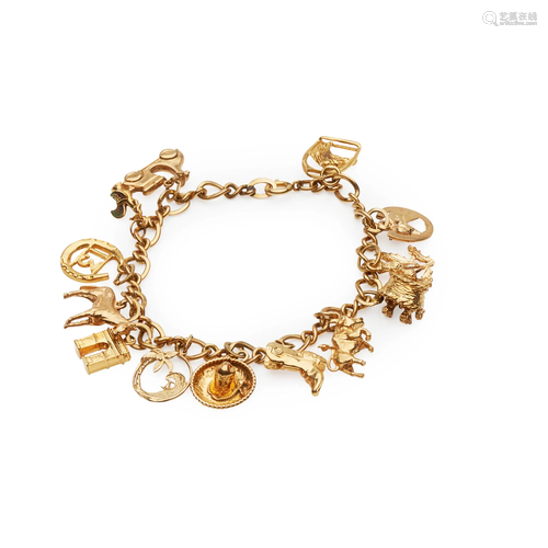 A 9ct gold charm bracelet