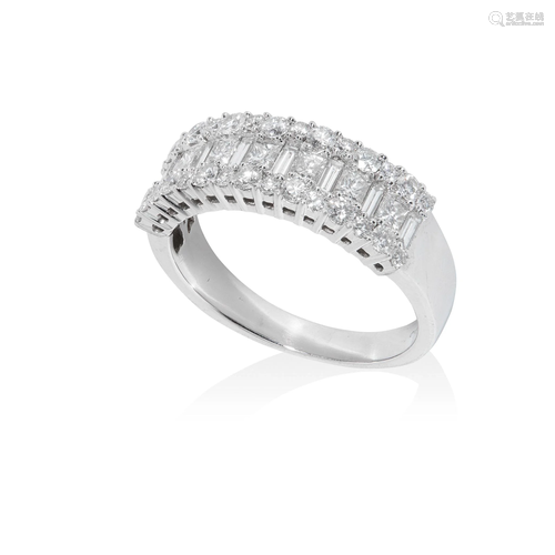 A diamond half eternity ring