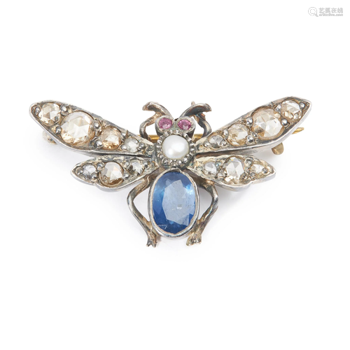 A multi-gem novelty brooch