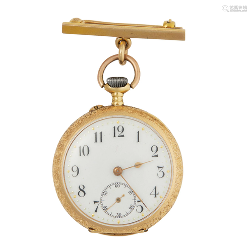 A lady's late 19th century continental fob watch