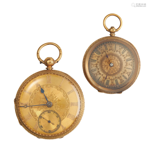 Two 18ct gold pocket watches