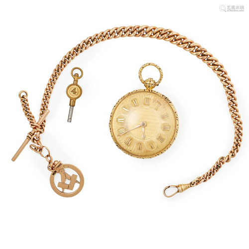 An 18ct gold pocket watch and chain