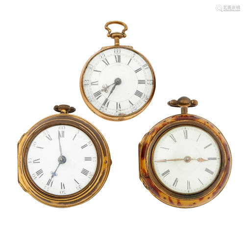 Three pair cased pocket watches