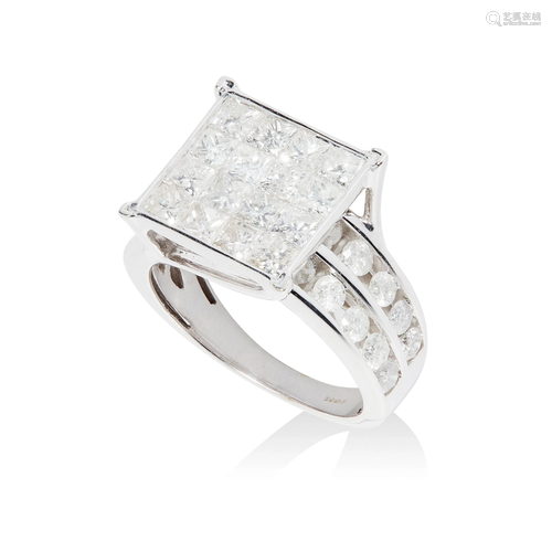 A modern diamond cluster ring