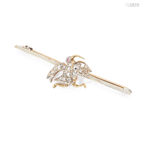 A diamond bar brooch