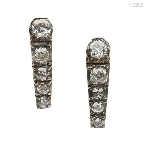 A pair of diamond earrings