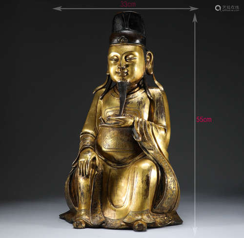 In the Ming Dynasty, the bronze gilded statue of the God of ...