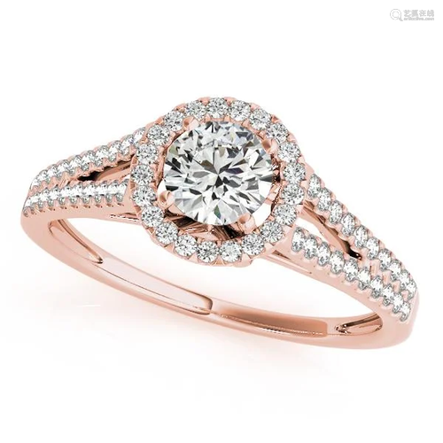 Certified 1.00 Ctw SI2/I1 Diamond 14K Rose Gold Engagem