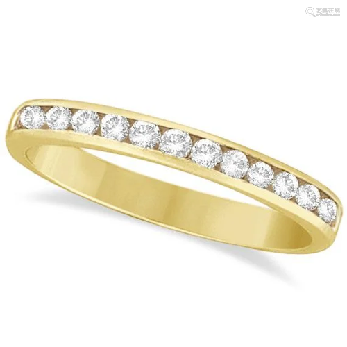 Channel-Set Diamond Ring Band in 14k Yellow Gold 0.33ct